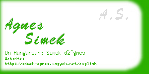 agnes simek business card